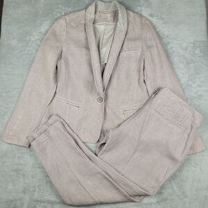 Wrap London Women's Linen Suit Set Blazer Pants Size 10